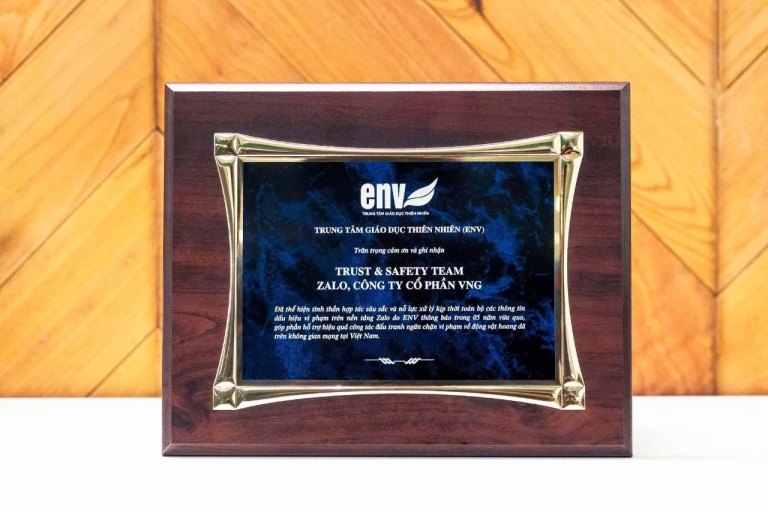 ENV vinh danh Zalo vì những đóng góp trong công tác bảo vệ động vật hoang dã!